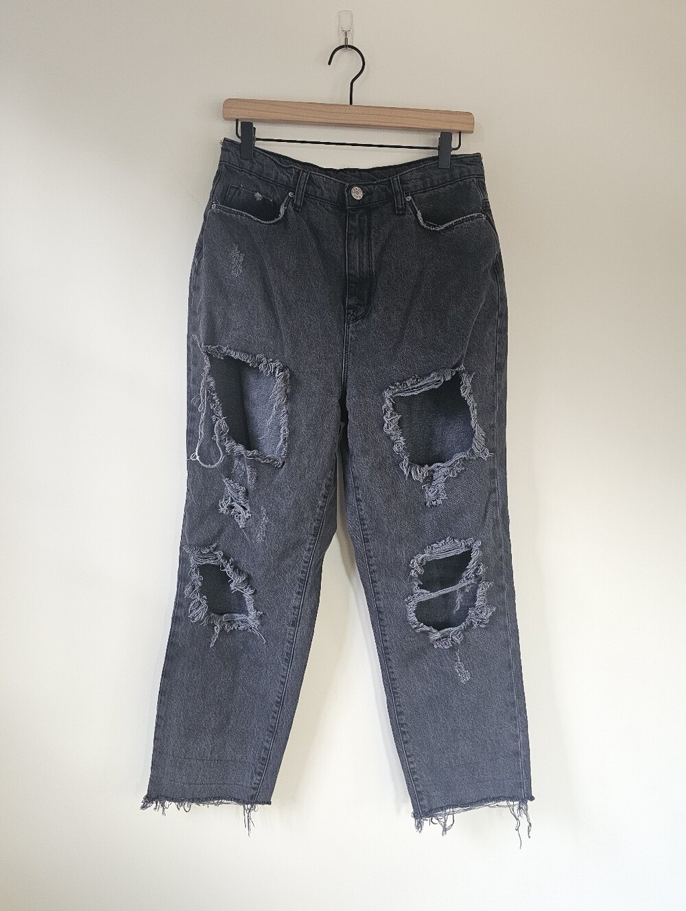 BDG Mom High Rise Black Distressed Jeans